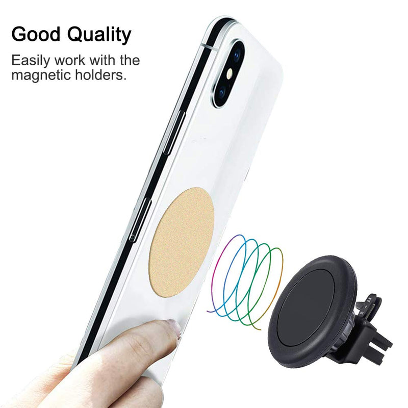  [AUSTRALIA] - SENHAI 8 pcs Phone Car Mount Metal Plate with Adhesive for Magnetic Cradle-Less Mount, 4 Rectangular and 4 Round - Black, Silver, Gold, Rose Red