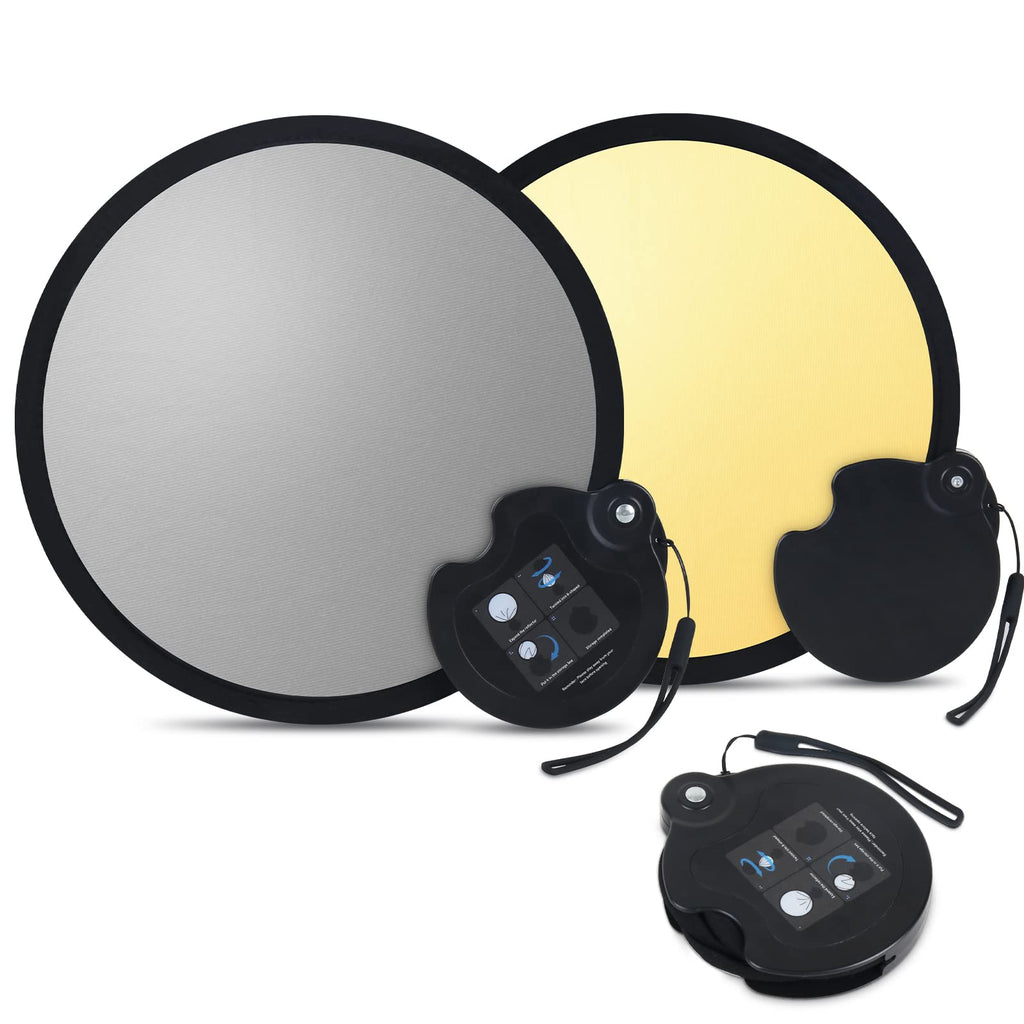  [AUSTRALIA] - 11.8 Inch/30 Centimeter Light Reflector 2-in-1 Collapsible Photography Reflectors for Beauty Selfie, Portrait Photography, Children's Photography, (Gold and Silver)