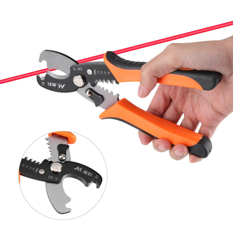  [AUSTRALIA] - Fdit 175mm Wire Stripper Cutter Heavy-Duty Wire Stripper Stripping Tool Electrical Cable Cutter Pliers Ergonomic Handle for Stranded Wire