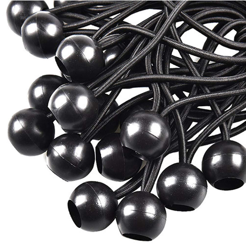  [AUSTRALIA] - 10 Pcs Black Plastic Ball Bungee Cords High Elastic Bands for Tent Tarp Canopy Baggage