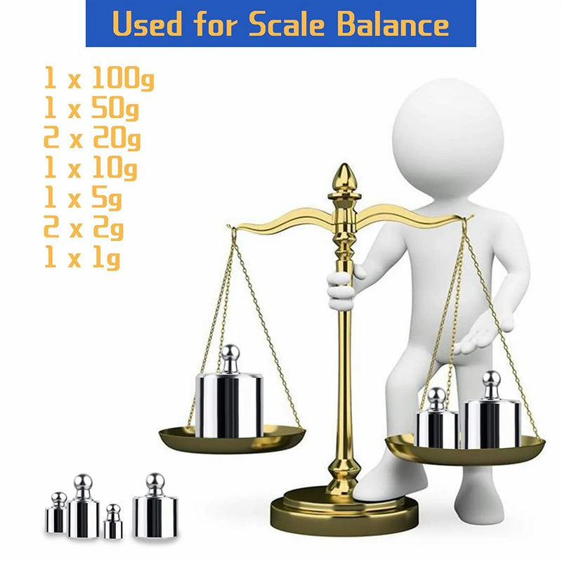  [AUSTRALIA] - Precision Calibration Weight 1g 2g 5g 10g 20g 50g 100g Scale Scale Scale Scale Weight Set Jewelry Scale Weight Set Tweezers 0.1g 0.2g 0.5g 0.1g 0.2g Steel Calibration Weight Kit