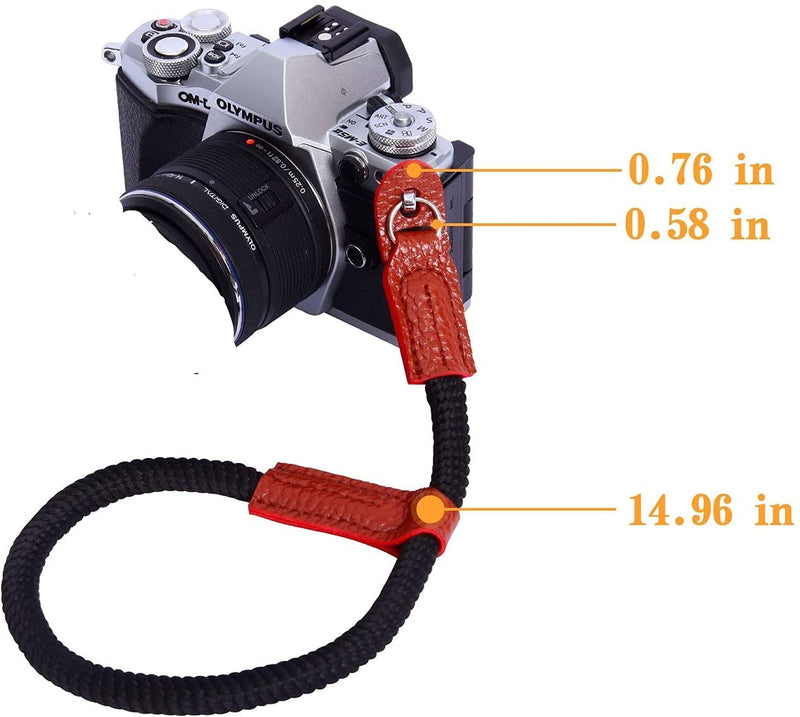  [AUSTRALIA] - Waterproof Ultra-Soft Breathable and Padded Camera Wrist Strap Suitable for SLR DSLR Camera Light Black