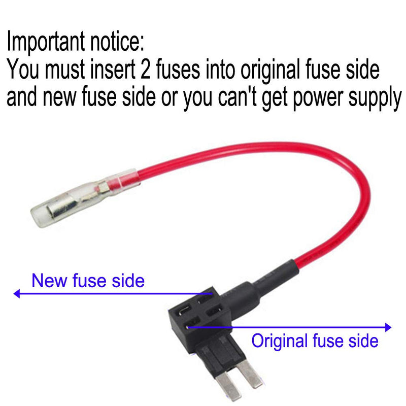  [AUSTRALIA] - Gebildet 4pcs 12V-24V Add-a-Circuit Micro2 Fuse Tap, Piggy Back Blade Fuse Holder with Wire Harness, 6 pcs Micro 2 Fuse (5A 10A 15A) and Fuse Puller 4pcs-Fuse Holder