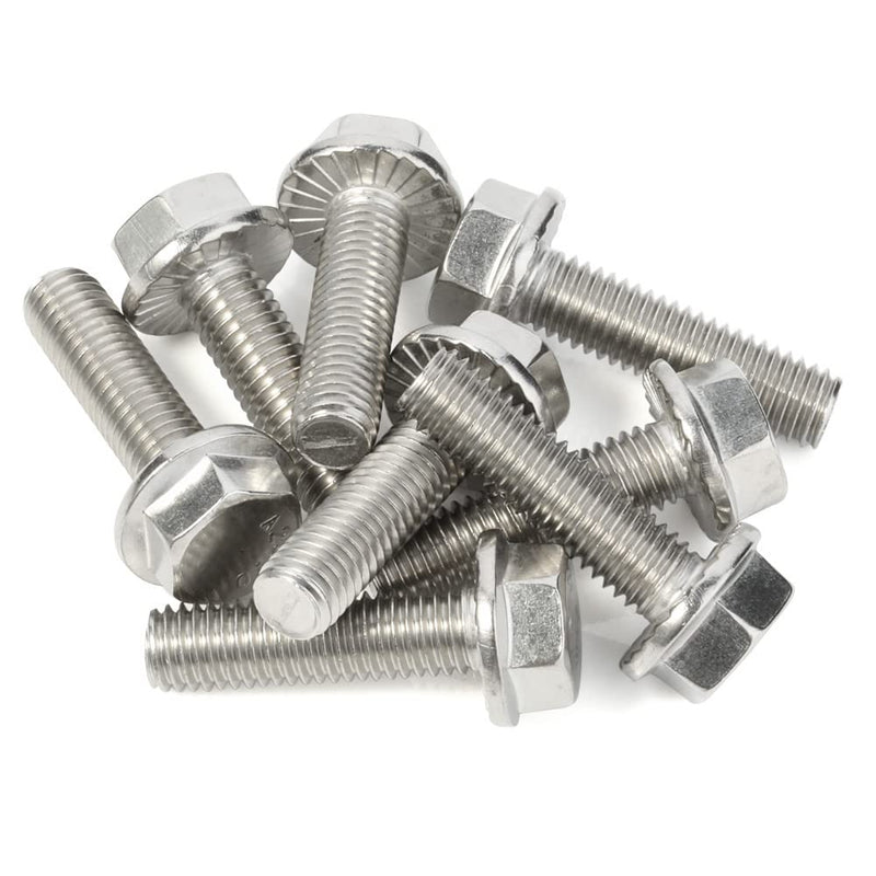  [AUSTRALIA] - M8-1.25 x 30mm Flanged Hex Head Bolts Flange Hexagon Screws, Stainless Steel 18-8 (304), Plain Finish, DIN 6921, 15 PCS M8 x 30mm (15 PCS)