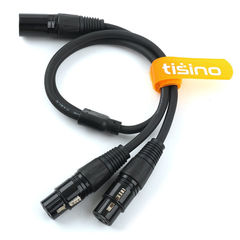  [AUSTRALIA] - TISINO XLR Y-Splitter Cable, Dual Female XLR to Male XLR Mic Combiner Y Cord Balanced Microphone Adaptor Patch Cable (3 Pin 2 Female to 1 Male)- 5 feet