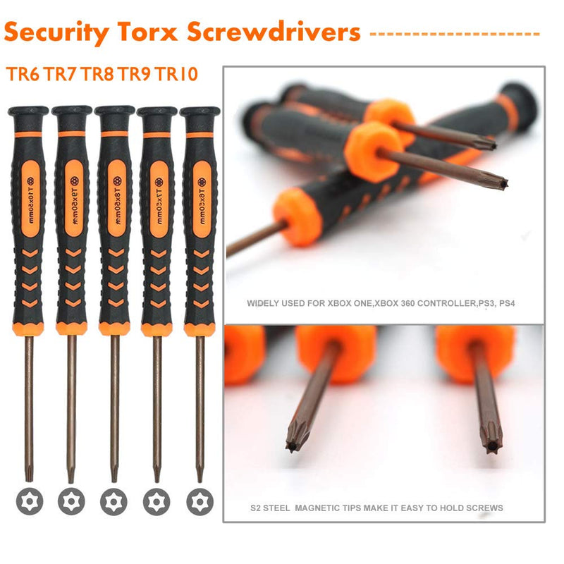  [AUSTRALIA] - TECKMAN 11 in 1 Torx Screwdriver Set with T3 T4 T5 T6 T7 T8 T9 T10 Security Torx Screwdriver & Tweezer,Magnetic Screwdrivers Precision Repair Kit for Xbox,PS4,Macbook,Computer,Ring Doorbell & Knife