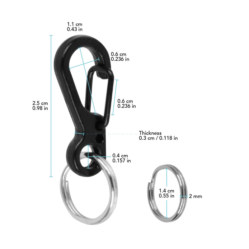  [AUSTRALIA] - Foto&Tech Small Quick Release Adapter Clip for Camera with Round Lugs for Camera Strap, 33lb Breaking Force (5 Set, Black) 5 Pieces