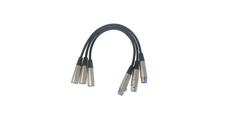  [AUSTRALIA] - Your Cable Store Three Pack of 1 Foot XLR 3P Male/Female Microphone Cables 001 Ft 3 Pack