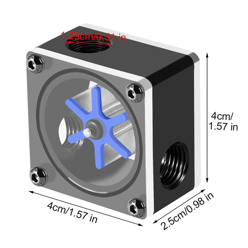  [AUSTRALIA] - G1/4 Thread 6 Impeller 3 Ways Flow Meter Indicator Computer Flow Meter Water Flow Meter for PC Computer Water Cooling System, Easy to Install and Use (3 Ways)