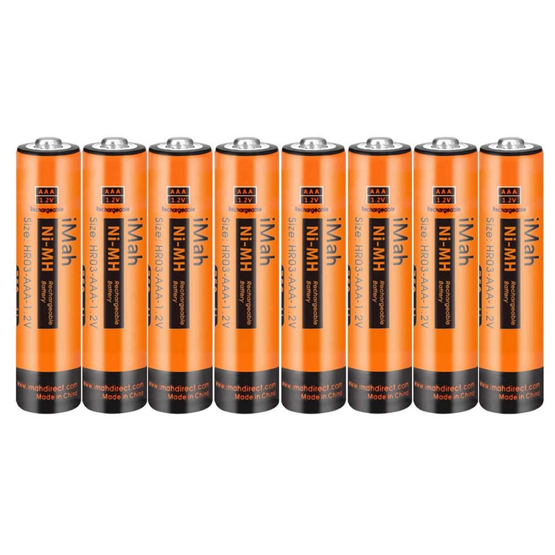  [AUSTRALIA] - 8-Pack iMah 1.2V 750mAh Ni-MH AAA Rechargeable Batteries for Panasonic Cordless Phone Also Compatible with BK30AAABU BK40AAABU HHR-55AAABU HHR-65AAABU HHR-75AAA/B HHR-4DPA/4B BT205662 and Solar Lights