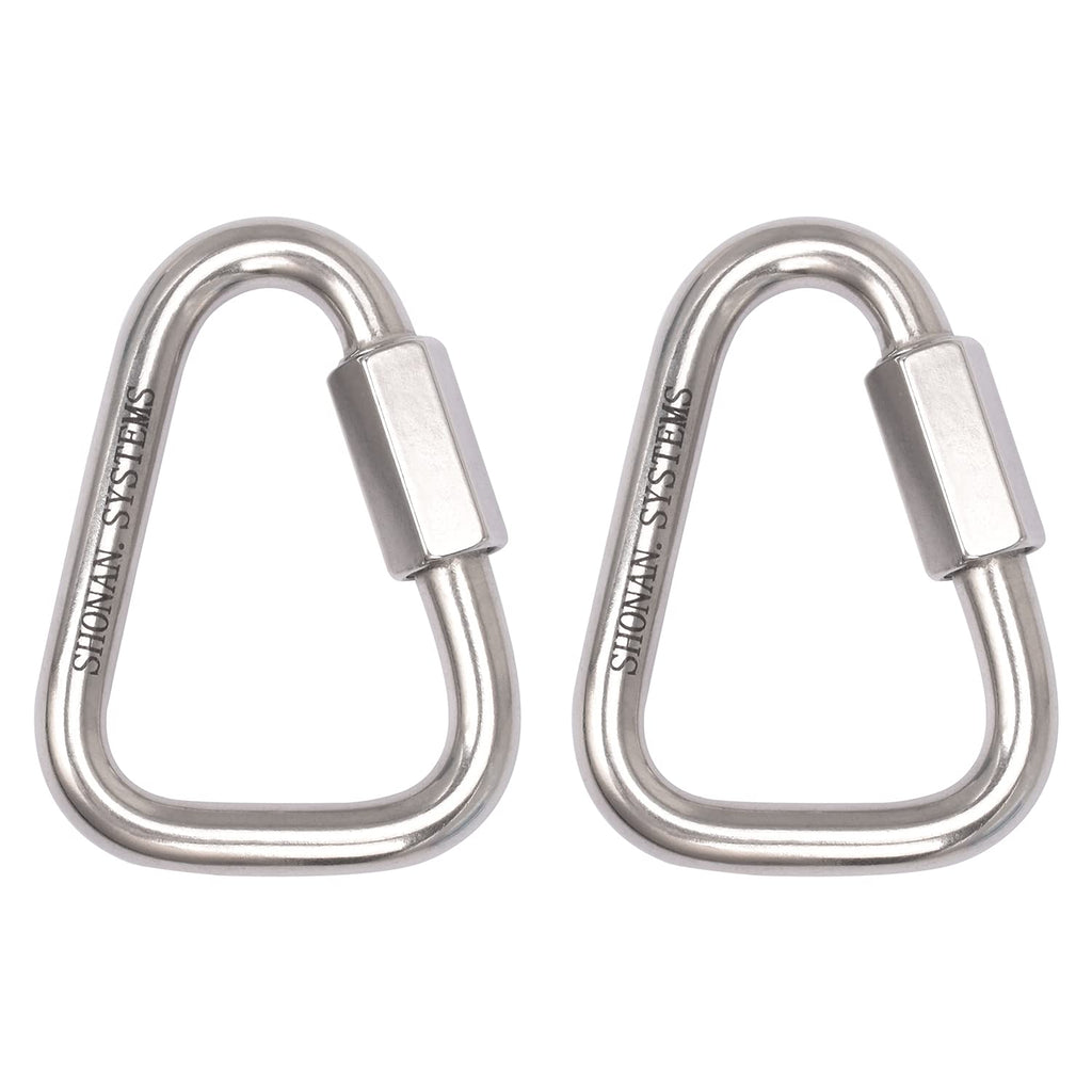  [AUSTRALIA] - SHONAN 2.9 Inch Delta Quick Link Large Stainless Steel Triangle Quick Links Heavy Duty Triangle Carabiners Marine Grade, 2 Pack, 1535 Lbs Capacity 2.9 Inch, 2 Pack(Marine Grade)