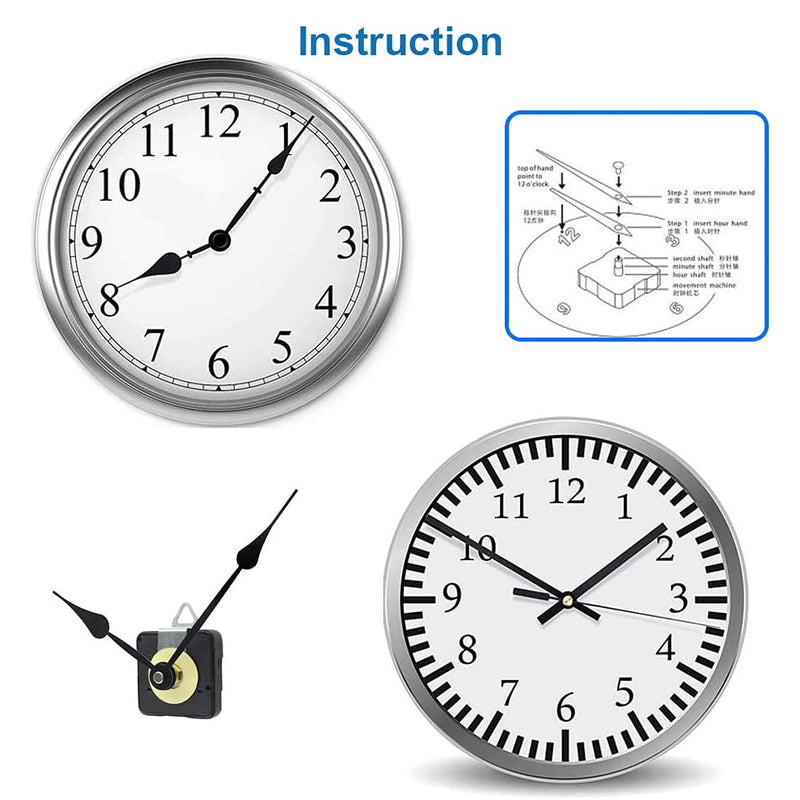  [AUSTRALIA] - MMOBIEL 22 Pcs Clock Movement Mechanism Replacement Kit High Torque DIY Wall Clock Making Hands and Motor Kit with 2 Motors and 12 Hands 25mm / 1 inch Shaft