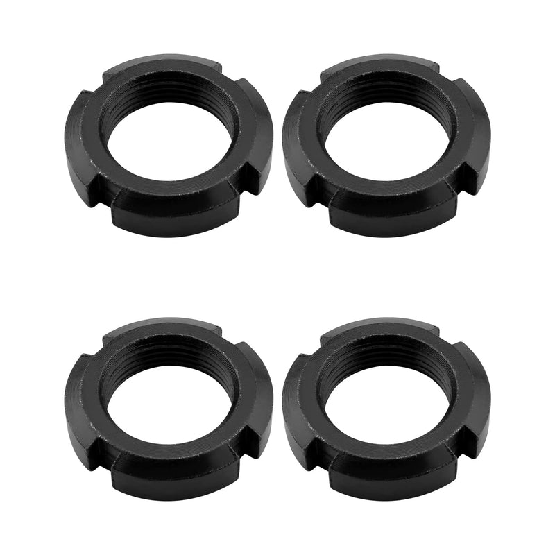  [AUSTRALIA] - MroMax M25x10mm Retaining Slotted Round Nuts,Carbon Steel 4-Slot Spanner Nut for Roller Bearing Pump Valve Black 4Pcs