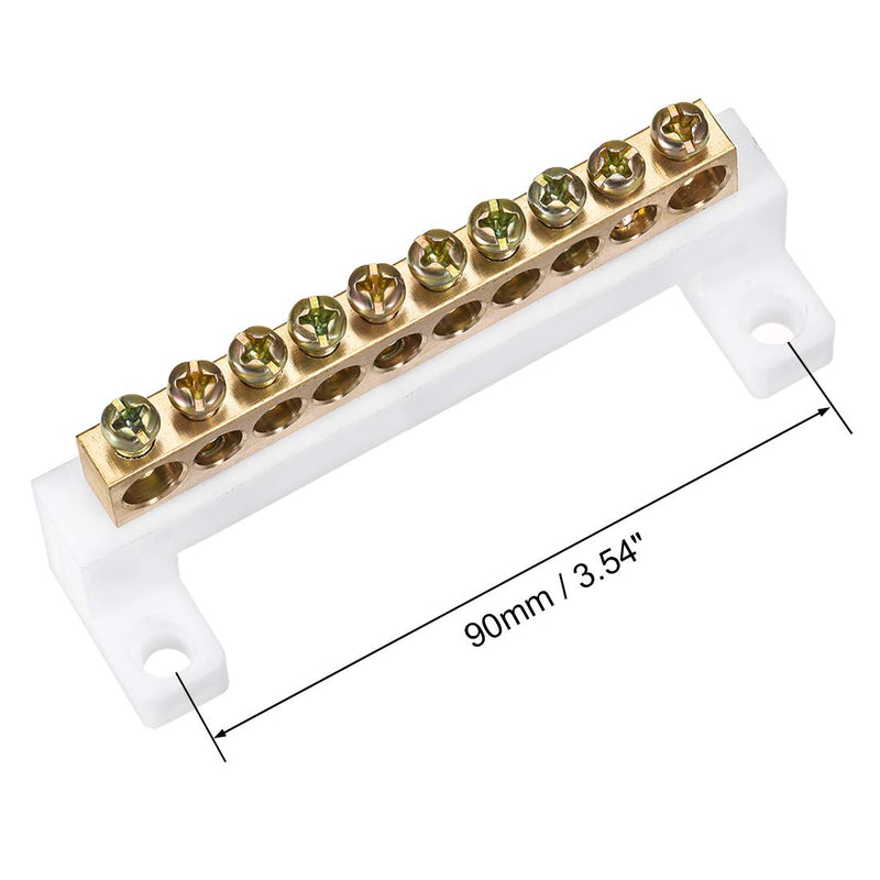  [AUSTRALIA] - uxcell Terminal Block Connector Bar 10 Positions Single Row High Bridge Design Electric Barrier Bar 2 Pcs