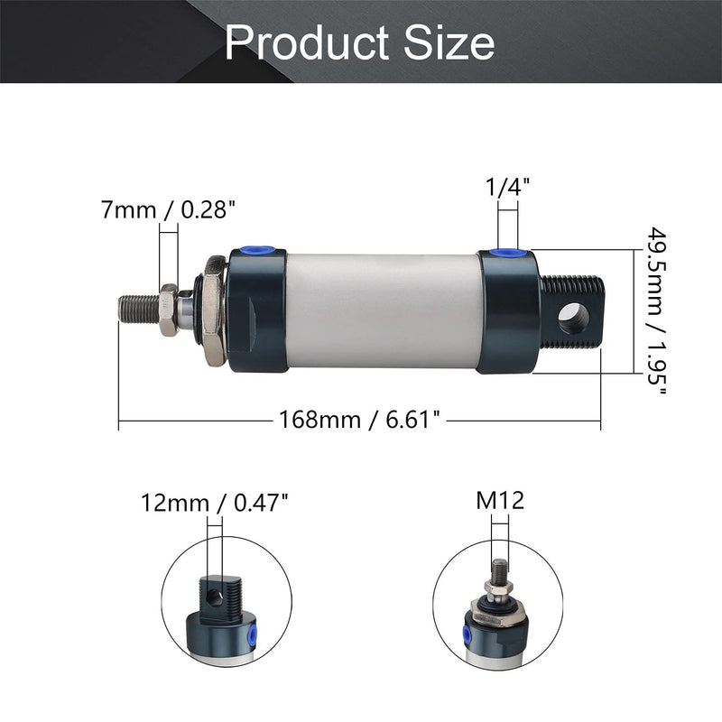  [AUSTRALIA] - Othmro 1Pcs Air Cylinder MAL40 x 25 (40mm/1.57" Bore 25mm/0.98" Stroke Double Action Air Cylinder, 1/4PT Single Rod Double Acting Aluminium Alloy Penumatic Quick Fitting Mini Air Cylinder Silver