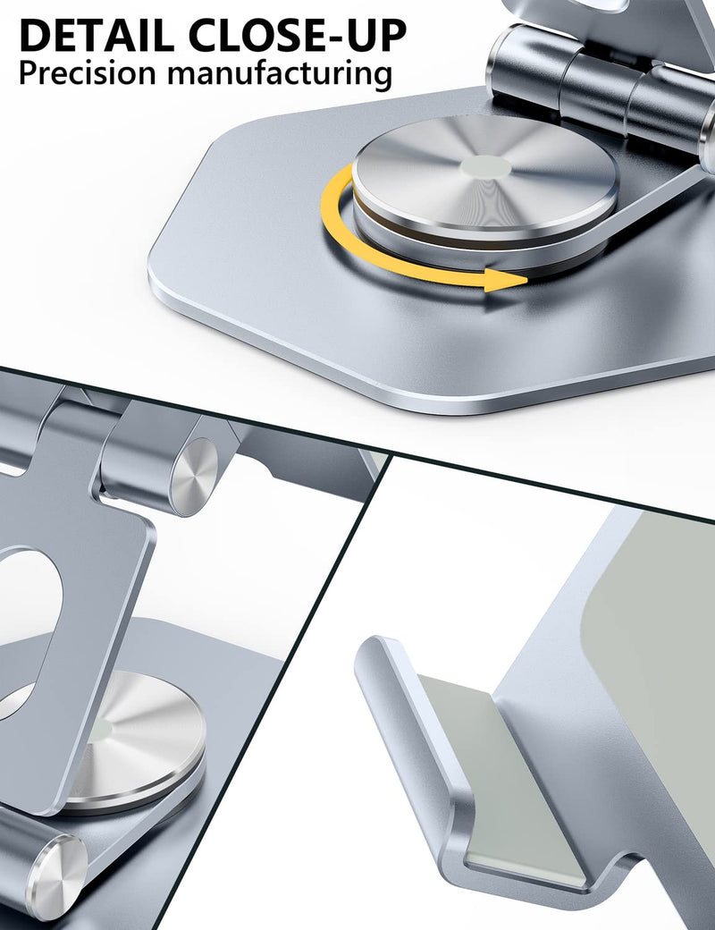  [AUSTRALIA] - Tablet Stand Adjustable, iPad Stand for Desk, Swivel iPad Desk Stand, Aluminum Foldable Desktop Stand Holder for Writing and Drawing, Compatible with All Tablet Such as iPad Pro 11/12.9, iPhone. Rotary