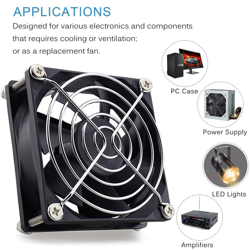  [AUSTRALIA] - GDSTIME 4500RPM 8cm 80mm x 80mm x 25mm 12v Big Airflow High Speed Dual Ball Bearing Brushless DC Cooling Fan 2 Pin