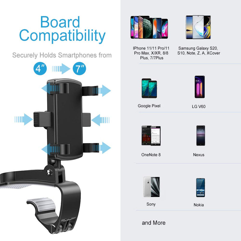  [AUSTRALIA] - BelleViewWay Car Phone Holder Mount Upgrade 360-Degree Rotation Universal Car Cell Phone Holder Multi-Function Compatible w/ Smartphones iPhone Galaxy (Upgrade 360-Degree)