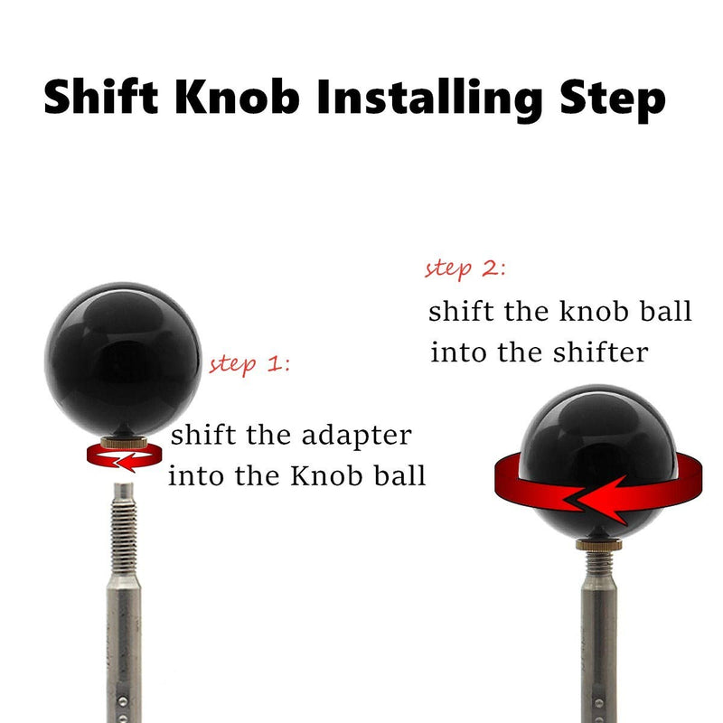  [AUSTRALIA] - Top10 Racing Shift Knob Adapter kit Universal Car Gear Shifter Lever Round Ball Shape Black black2