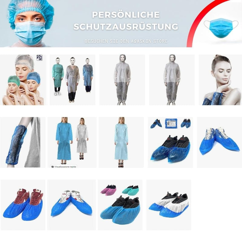  [AUSTRALIA] - TNT disposable gown 30g/sqm, professional disposable gowns with cuffs made of pure cotton, for DIY enthusiasts. Color: Green - Blue - White. Quantity 10 pieces (Quantity 10 pieces) White Quantity 10 pz