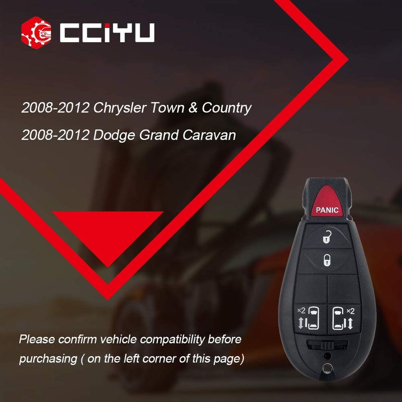 cciyu 1x 5 Buttons Keyless Entry Remote Fob Replacement for C hrysler 300 Town & Country for J eep Commander Grand Cherokee for V olkswagen Routan for D odge Challenger Durango M3N5WY783XF IYZ-C01C - LeoForward Australia