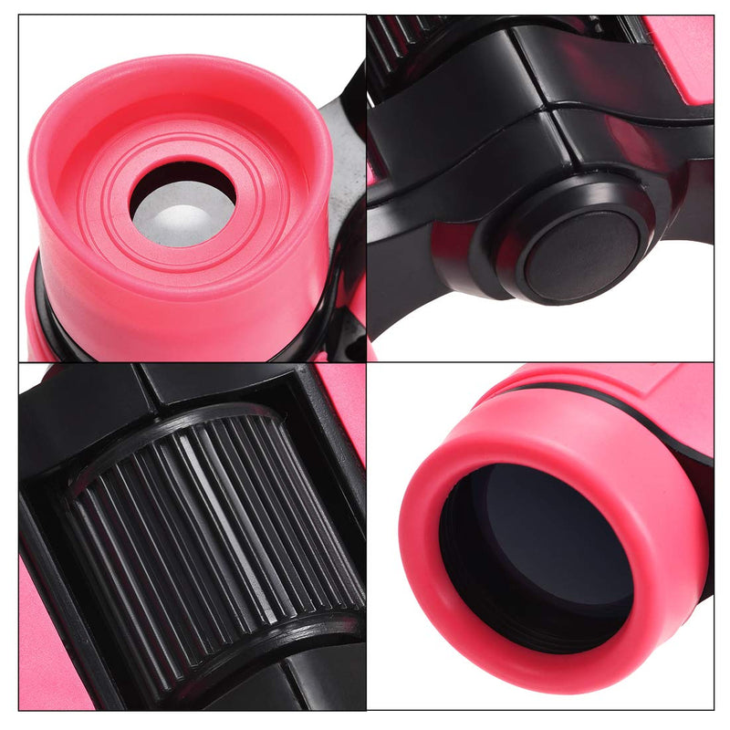  [AUSTRALIA] - uxcell Binoculars 4X30 Compact Foldable Binoculars Shock Proof Pink with Neck Strap for Bird Watching Hiking Camping