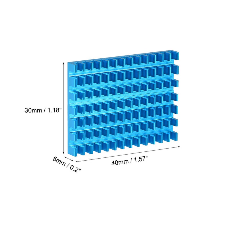 uxcell Electronic Radiators Heatsink for MOS GPU IC Chip Blue 30 x 40 x 5 mm 5pcs 30x40x5mm - LeoForward Australia