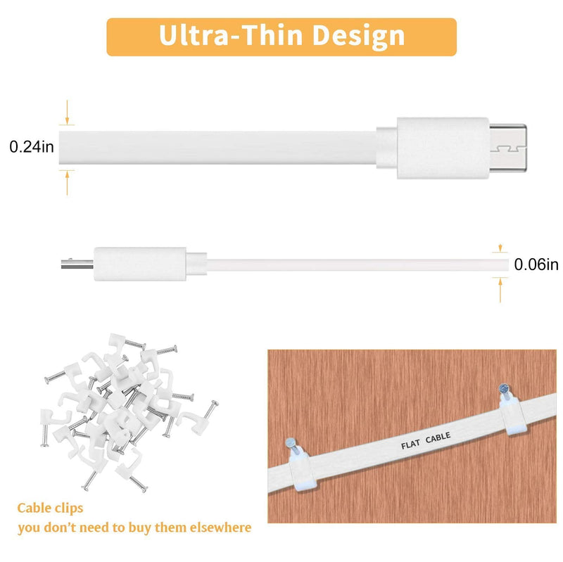  [AUSTRALIA] - 2 Pack 13.1FT Power Extension Cable for WyzeCam,WyzeCam Pan,WYZE Cam OG,KasaCam Indoor,NestCam Indoor, Blink,Cloud Cam, USB to Micro USB Durable Charging and Data Sync Cord for Security Camera-White White