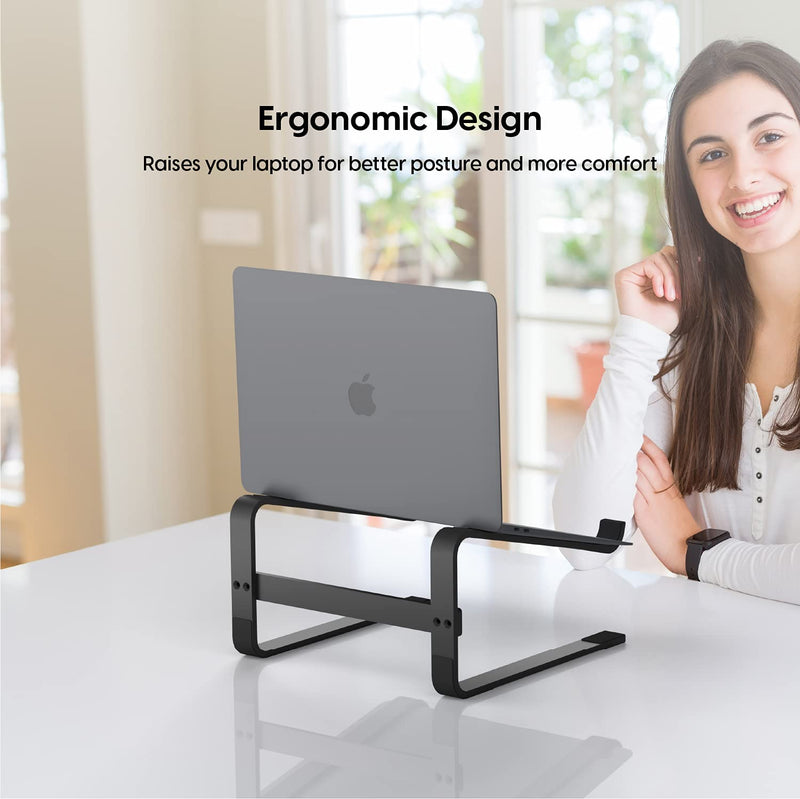  [AUSTRALIA] - TALK WORKS Laptop Stand - Desktop Laptop Holder and Monitor Riser for Comfortable Viewing Angle - Durable and Ergonomic Design with Protective Silicon Grip Padding - Universal Compatibility