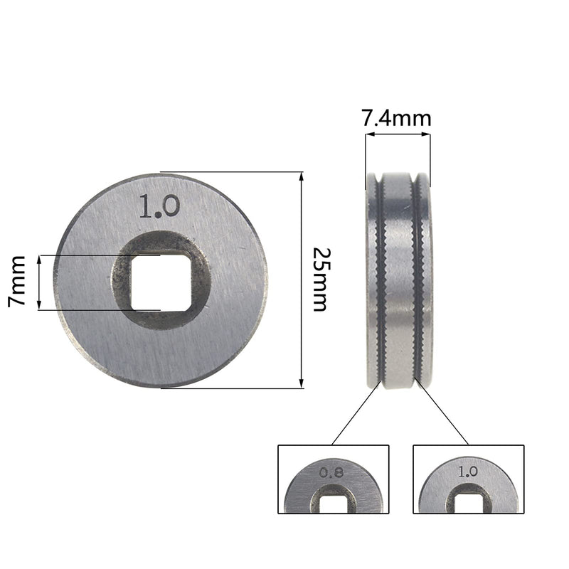  [AUSTRALIA] - 2Pcs 0.8/1.0mm Roll Wheels Knurled Groove Wire Feed Drive Rollers 25mm (1 inch) Diameter Fit for SSJ16 Wire Feeder MAG MIG Welders Equipment Parts