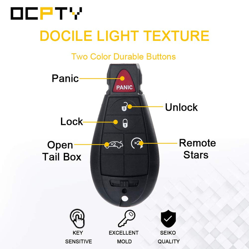 OCPTY 2 X Flip Key Entry Remote Control Key Fob Transmitter Replacement for Chrysler for Dodge for jeep 56046639AD 5 Buttons 433Mhz - LeoForward Australia
