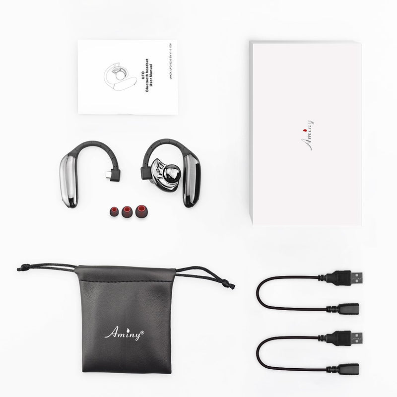  [AUSTRALIA] - AMINY Bluetooth Headset Wireless Bluetooth Earpiece-Compatible with Android/iPhone/Smartphones/Laptop-28 Hrs Playing Time V5.2 Bluetooth Earbuds Wireless Headphones with Noise Cancelling Mic