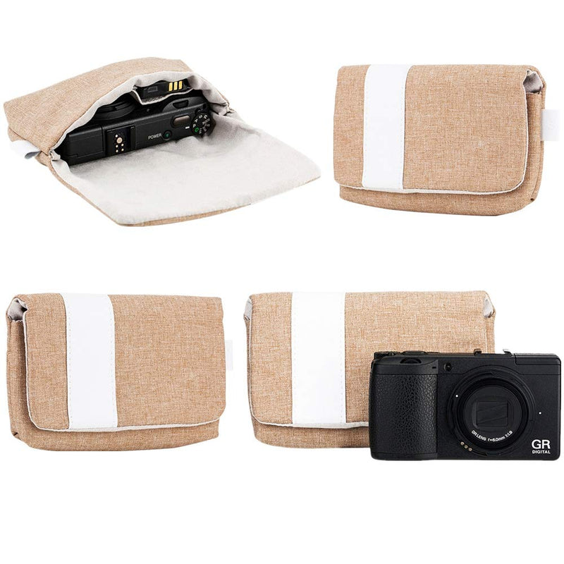  [AUSTRALIA] - JJC Compact Digital Camera Case Pouch for Sony RX100M7 RX100M6 RX100M5 RX100M4 RX100M3 RX100M2 RX100 for Coolpix AW130 AW120 W150 W300 A10 A100 for Ricoh GR IIIx GR3x GRIII GRII GR3 GR2 GR Beige