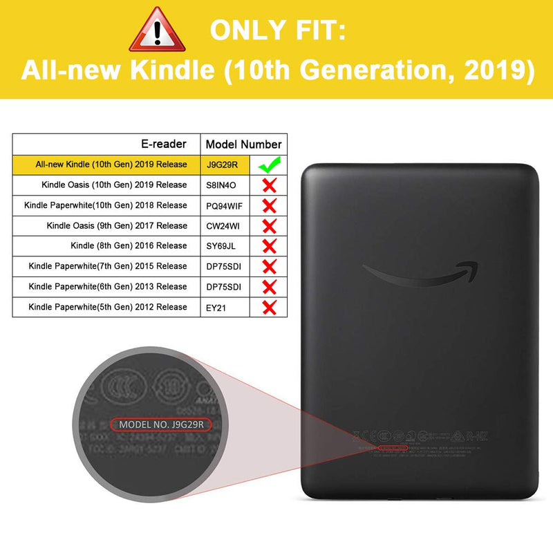  [AUSTRALIA] - Fintie Slimshell Case for All-New Kindle (10th Generation, 2019 Release) - Lightweight Premium PU Leather Protective Cover with Auto Sleep/Wake (NOT Fit Kindle Paperwhite or Kindle 8th Gen), Black