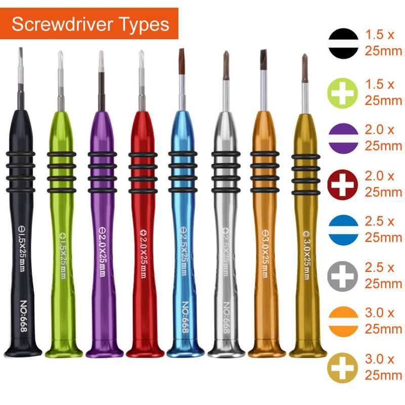  [AUSTRALIA] - Paxcoo Precision Screwdriver Set of 8 - Magnetic Professional Repair Tool Kit for Glasses, Electronics and Watch Repair