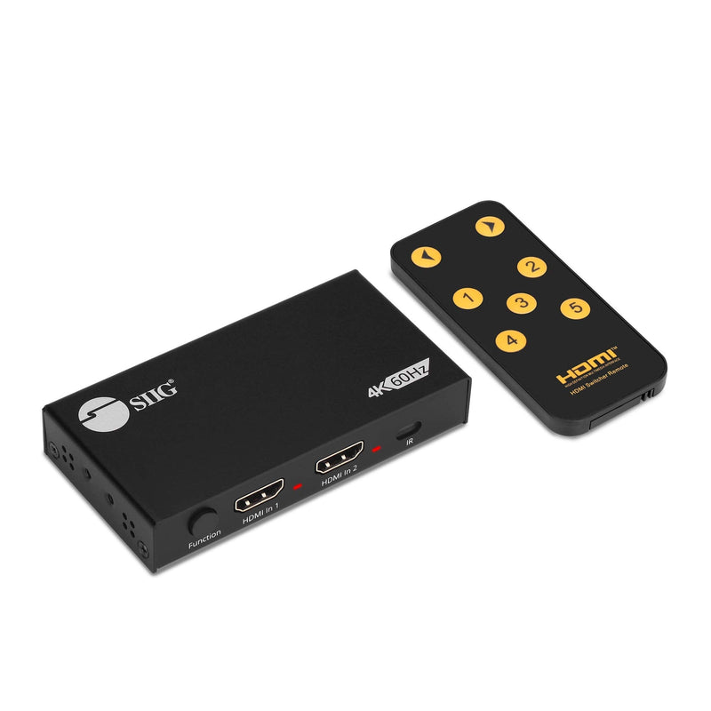  [AUSTRALIA] - SIIG 2x2 HDMI Splitter and Switch 4K 60Hz HDR, HDCP Bypass 2.2, EDID - Digital and PCM 7.1 Audio - IR Remote Control, 2 in 2 Out (CE-H26D11-S1)