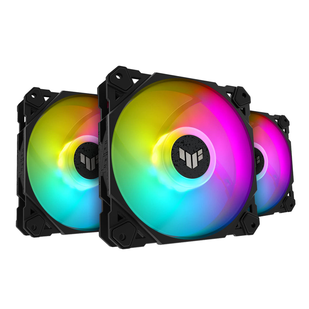  [AUSTRALIA] - ASUS TUF Gaming TF120 ARGB Chassis Fan 3Pin Customizable LEDs Blade, Advanced Fluid Dynamic Bearing, 120mm PWM Control, Anti-Vibration Pads, Double-Layer LED Array for Computer Case & Liquid Radiator TF120 ARGB 3 in 1