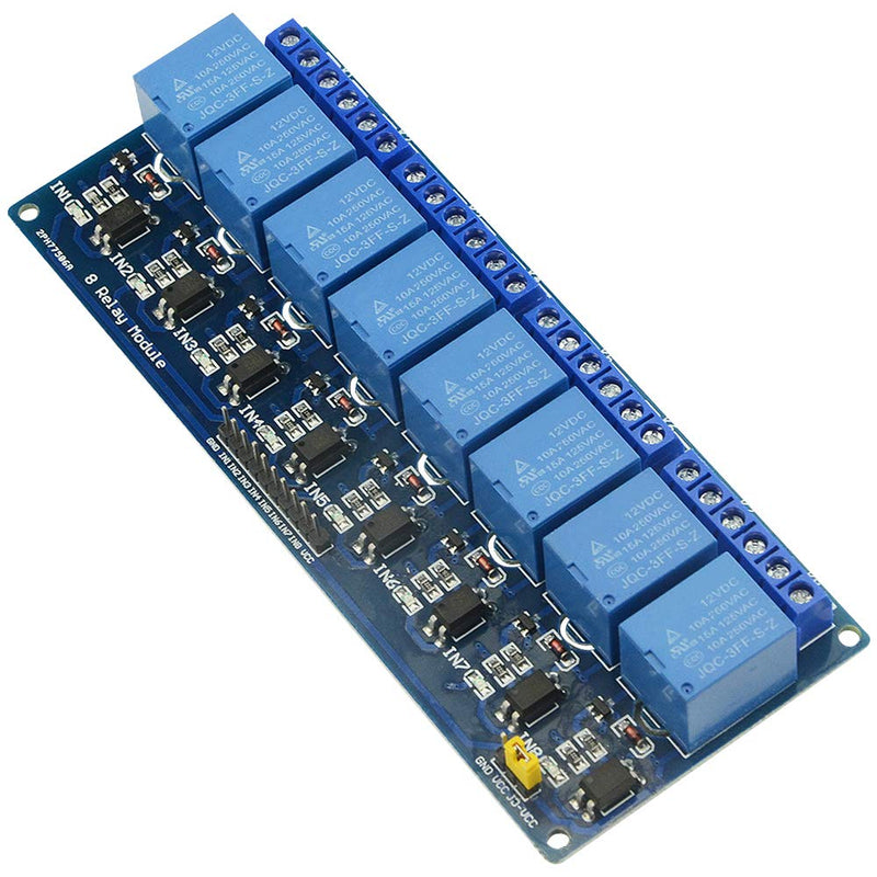  [AUSTRALIA] - BGTXINGI 2Pcs 8 Channel Relay Module With Easy Coupling 12V Relay Expansion Plate Load Controlled Relay Switch Module Supports AVR/51/PIC Relay Control Module