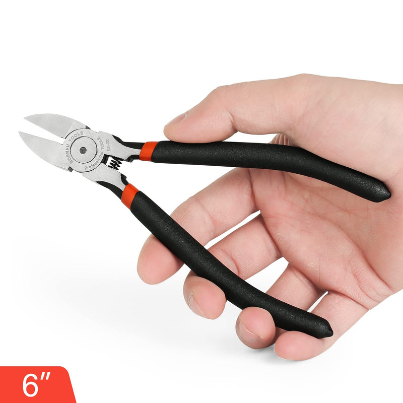  [AUSTRALIA] - BOENFU Wire Cutter, Flush Cut Pliers, Heavy Duty Small Side Cutting Pliers, Wire Cutters for Crafts, Floral, Jewelry, Filament Clippers, Precision Electronic Wire Snips, Model Nipper, 6 inches Pack of 1