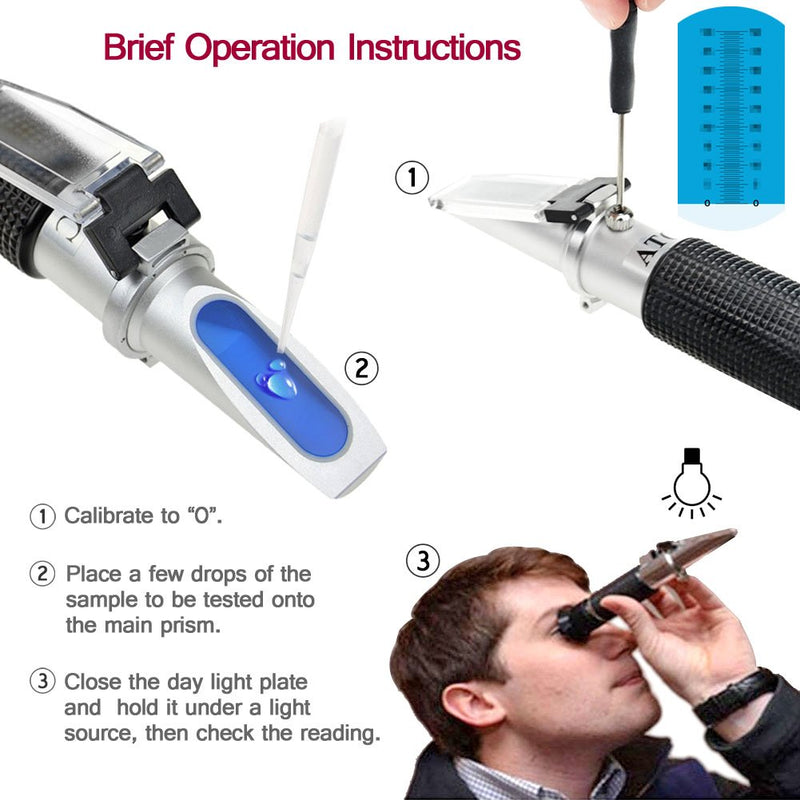 Refractometer for Grape Wine Brewing, Measuring Sugar Content in Original Grape Juice and Predicting The Wine Alcohol Degree, Dual Scale of 0-40% Brix & 0-25% vol Alcohol, Wine Making Kit - LeoForward Australia