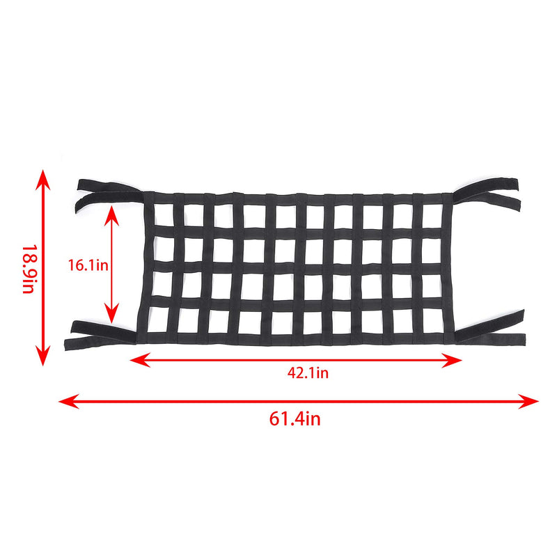  [AUSTRALIA] - JeCar Mesh Roof Cargo Net Roof Hammock Exterior Accessories for 1987-2020 Jeep Wrangler YJ TJ LJ JK JK JL JL JT, Black