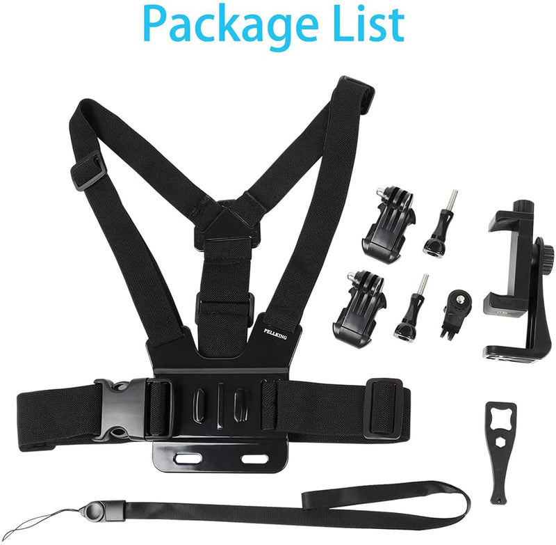  [AUSTRALIA] - PellKing Mobile Phone Chest Mount Harness Strap Holder Cell Phone Clip Action Camera POV for Samsung iPhone Plus etc