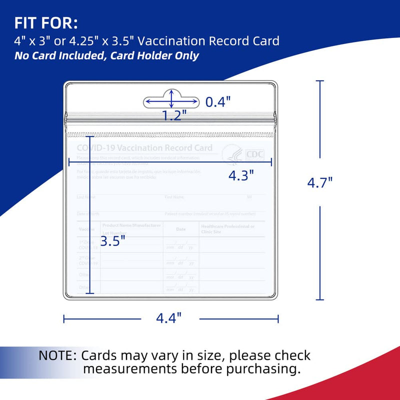  [AUSTRALIA] - LotFancy 6 Pack CDC Vaccine Card Holder, 4.3”x 3.5” Vaccination Card Holder, Clear Covid Card Protector, Waterproof Plastic Sleeves for Immunization Record Card 4.3” L x 3.5” W-Vaccine Card