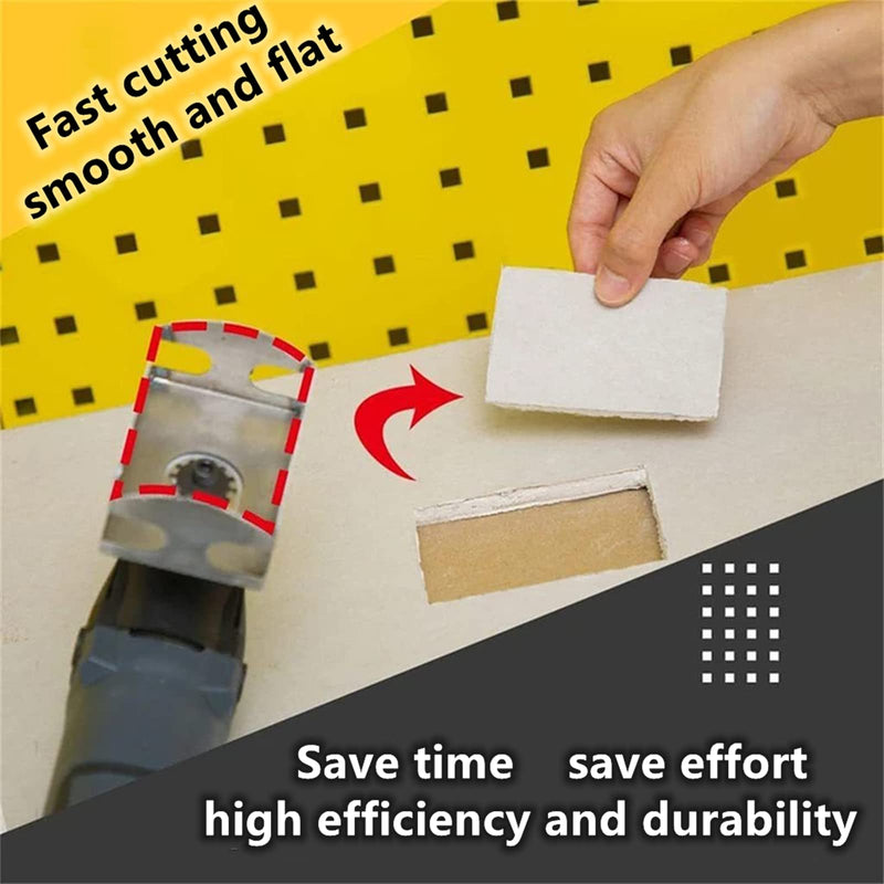  [AUSTRALIA] - 2 pcs one Step in Place Stainless Steel Square Slot Cutter for Electrical Box Drywall Outlet Cutout Tool oscillating Square Blade for Drywall, Plastic Metal, Wood