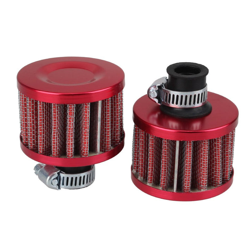 BQLZR 13Mm Red Cone Mini Oil Air Intake Crankcase Vent Valve Cover Breather Filter Pack Of 2 - LeoForward Australia