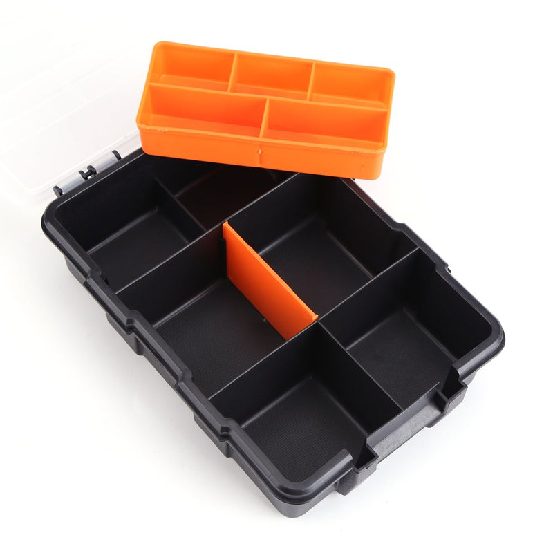  [AUSTRALIA] - Plastic Tools Storage Box, Two-layer Heavy-duty Screw Tool Case Small Electronic Tools Holder Components Storage Box Small Parts Tool Organizer Box