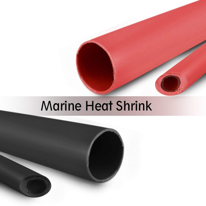  [AUSTRALIA] - Young4us 2 Pack 3/4'' Heat Shrink Tube 3:1 Adhesive-Lined Heat Shrinkable Tubing Black&RED 4Ft 3/4''(19.1mm,4Ft)