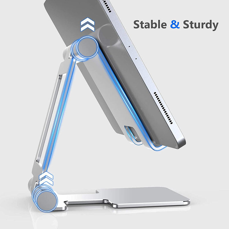  [AUSTRALIA] - Tablet Stand, Anozer Adjustable & Foldable Aluminium Desktop iPad Stand,Compatible with 2021 iPad Mini 6 5 4, iPad 10.2, iPad Pro 12.9/11, iPad Air, Portable Monitor, Surface Pro, Phones (4-13 inch)