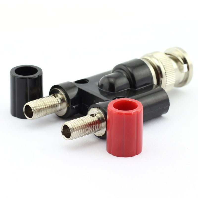  [AUSTRALIA] - DGZZI 2-Pack BNC Male to Dual Banana Female Jack Socket Binding Posts RF Coaxial Adapter BNC to Banana Coax Jack Connector