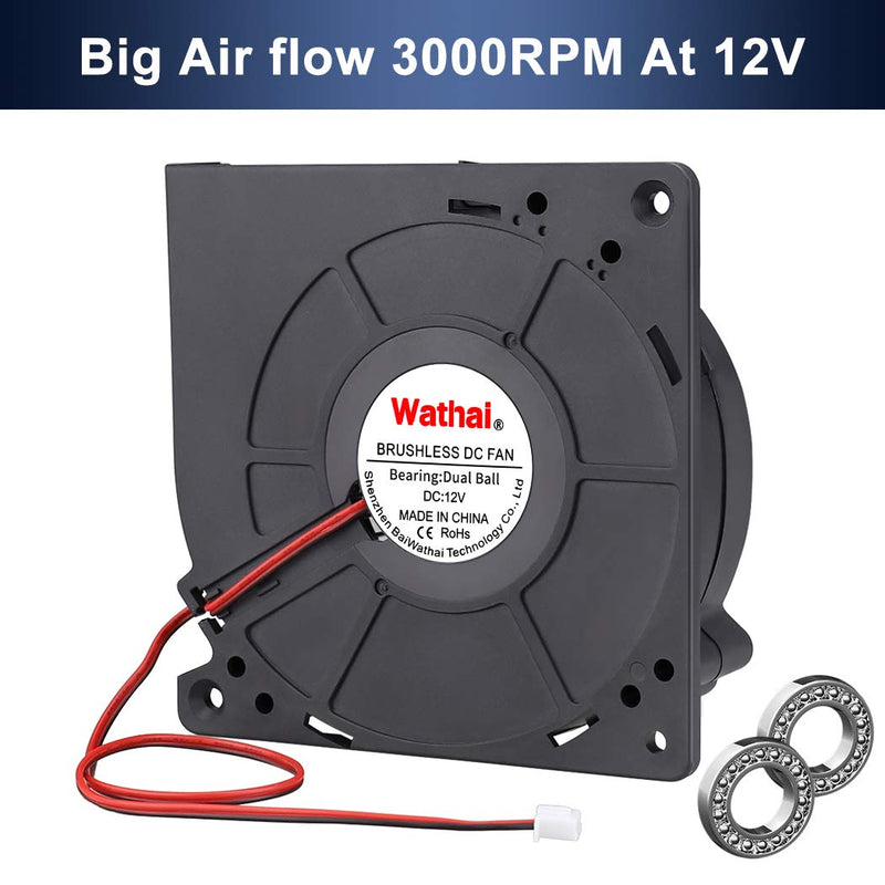  [AUSTRALIA] - Wathai 120mm x 32mm Brushless Cooling Blower Fan 12V DC Dual Ball Centrifugal Fan High Airflow